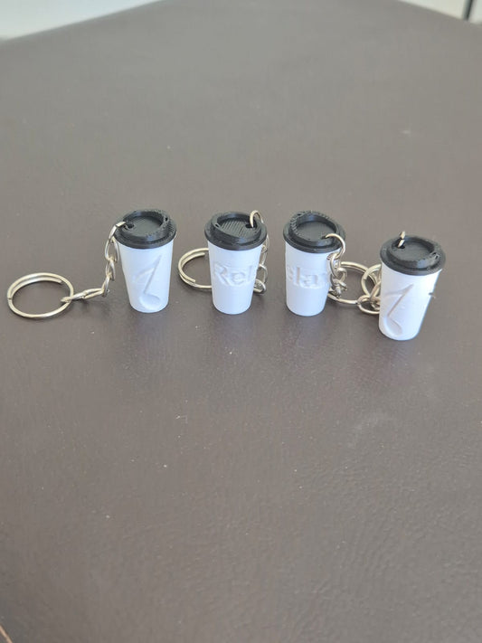 Kit com 15 chaveiros copo de café RELAX